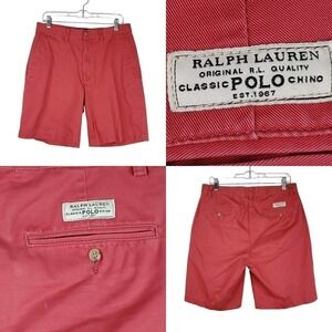Polo Ralph Lauren Chino Shorts Mens 32 Pink Cotton Preppy Golf Canvas Prospect